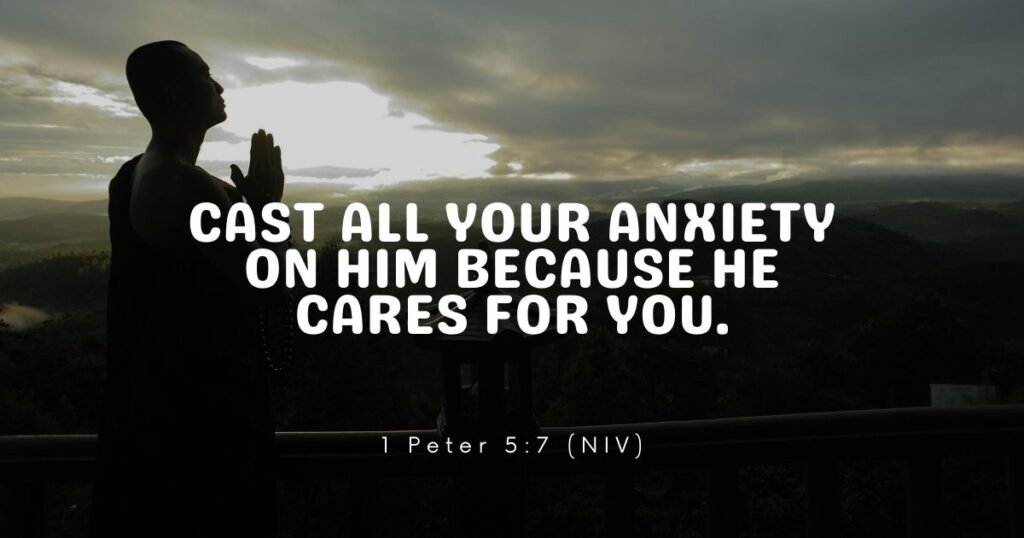 Calming Bible verse about anxiety and God's peace